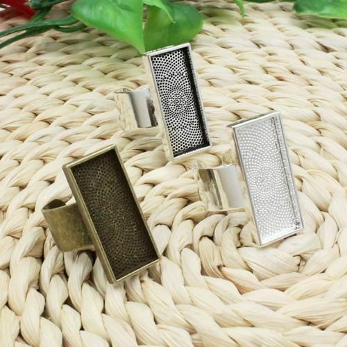 Blank Bezel Earring Metal Copper Rectangle Setting Cabochon Accessories Kits