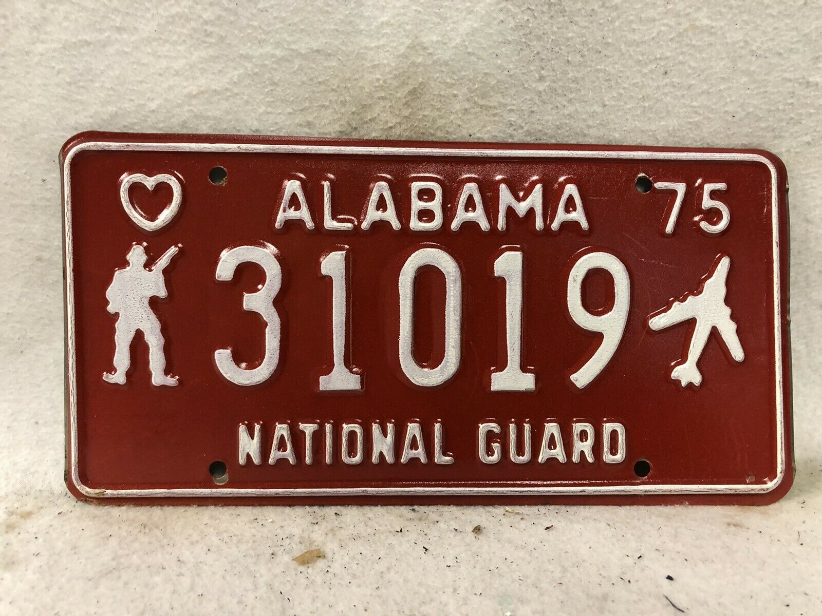 Vintage 1975 Alabama National Guard License Plate
