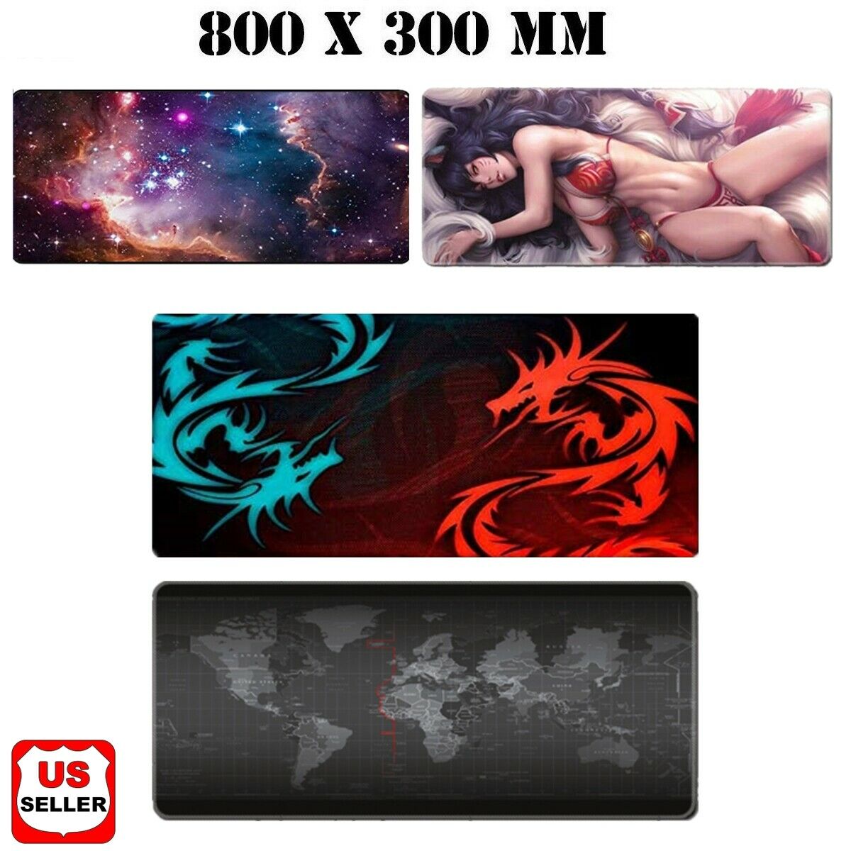New Extended Gaming Mouse Pad Large Size Desk Keyboard Mat Soft Thick 31x 11.5''