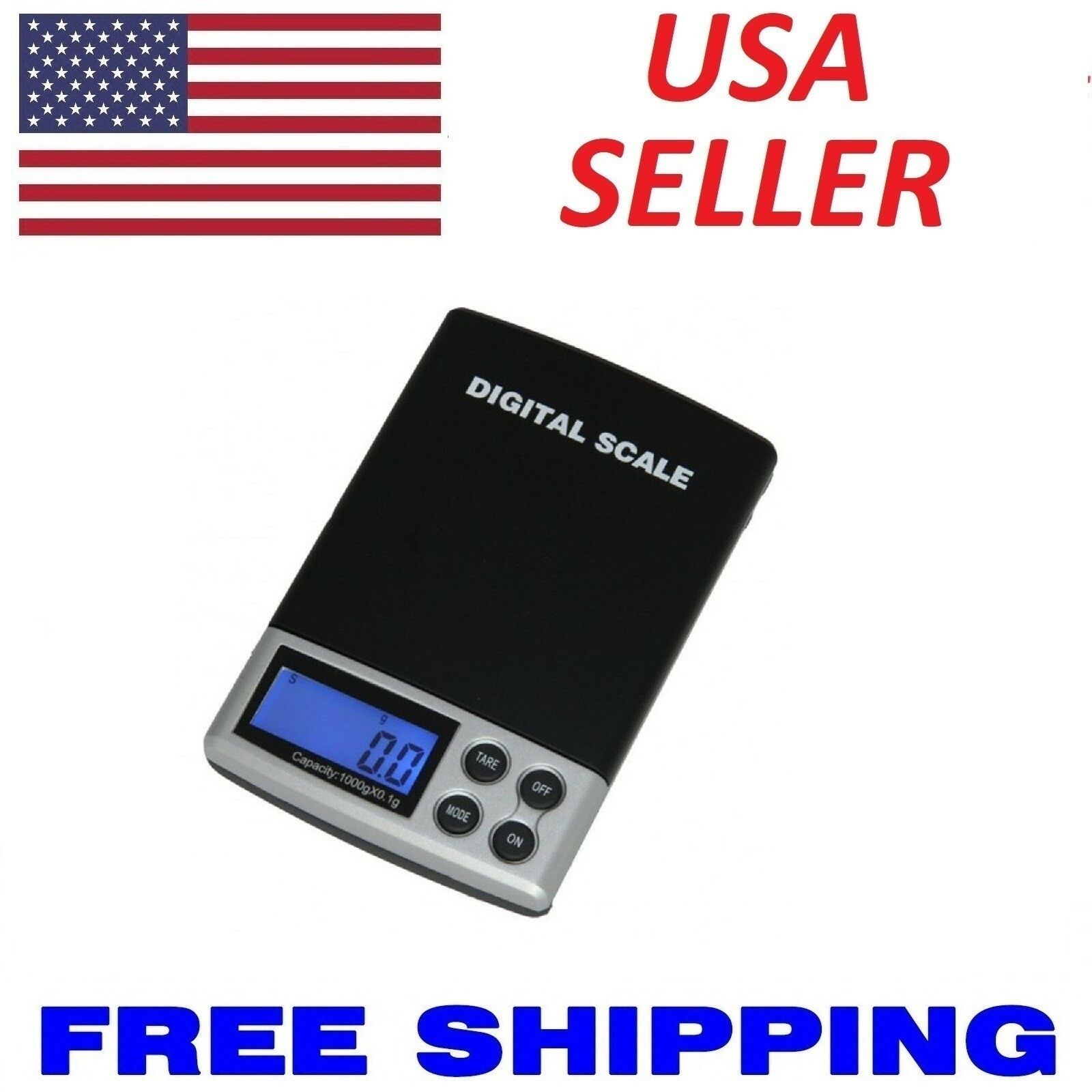 Digital Scale 1000g X 0.1g Jewelry Gold Silver Coin Grain Gram Pocket Size Herb