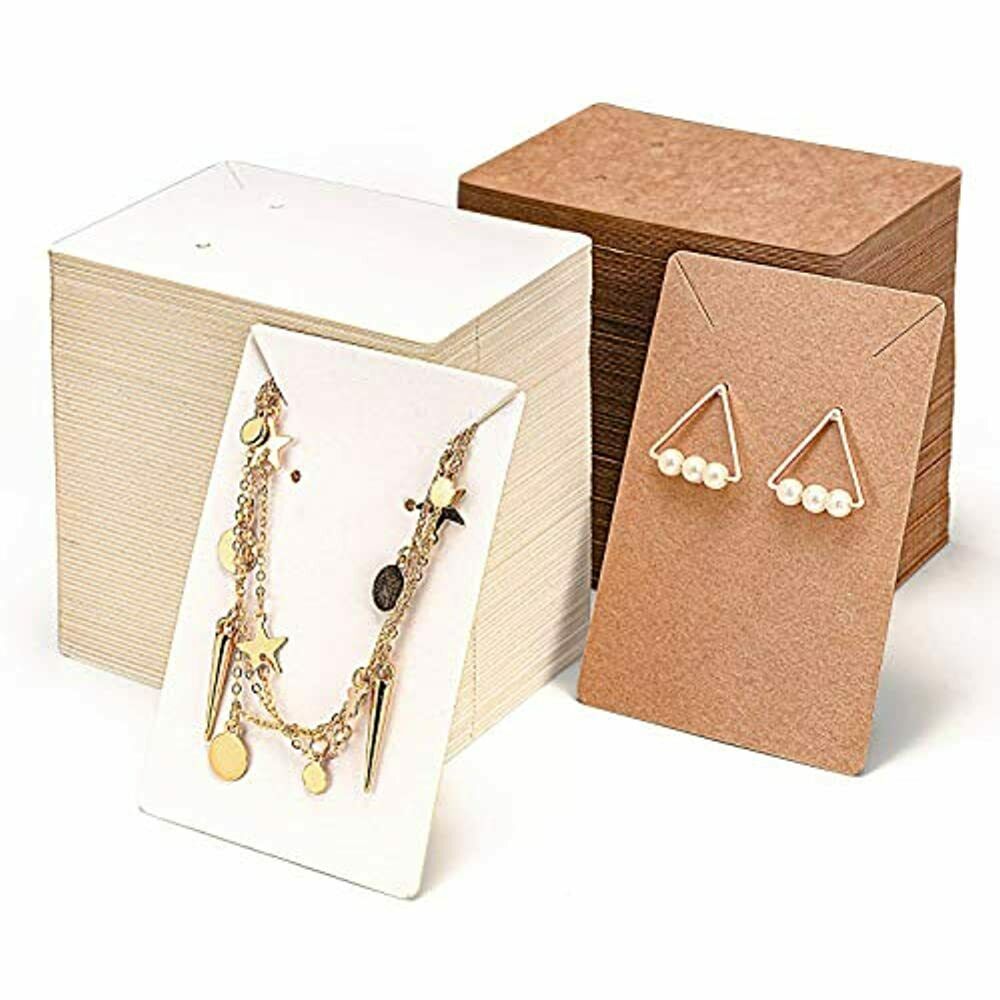 Earring Display Card,necklace Cards 600 Pack Set(300 Cards,300self-sealing Bags)