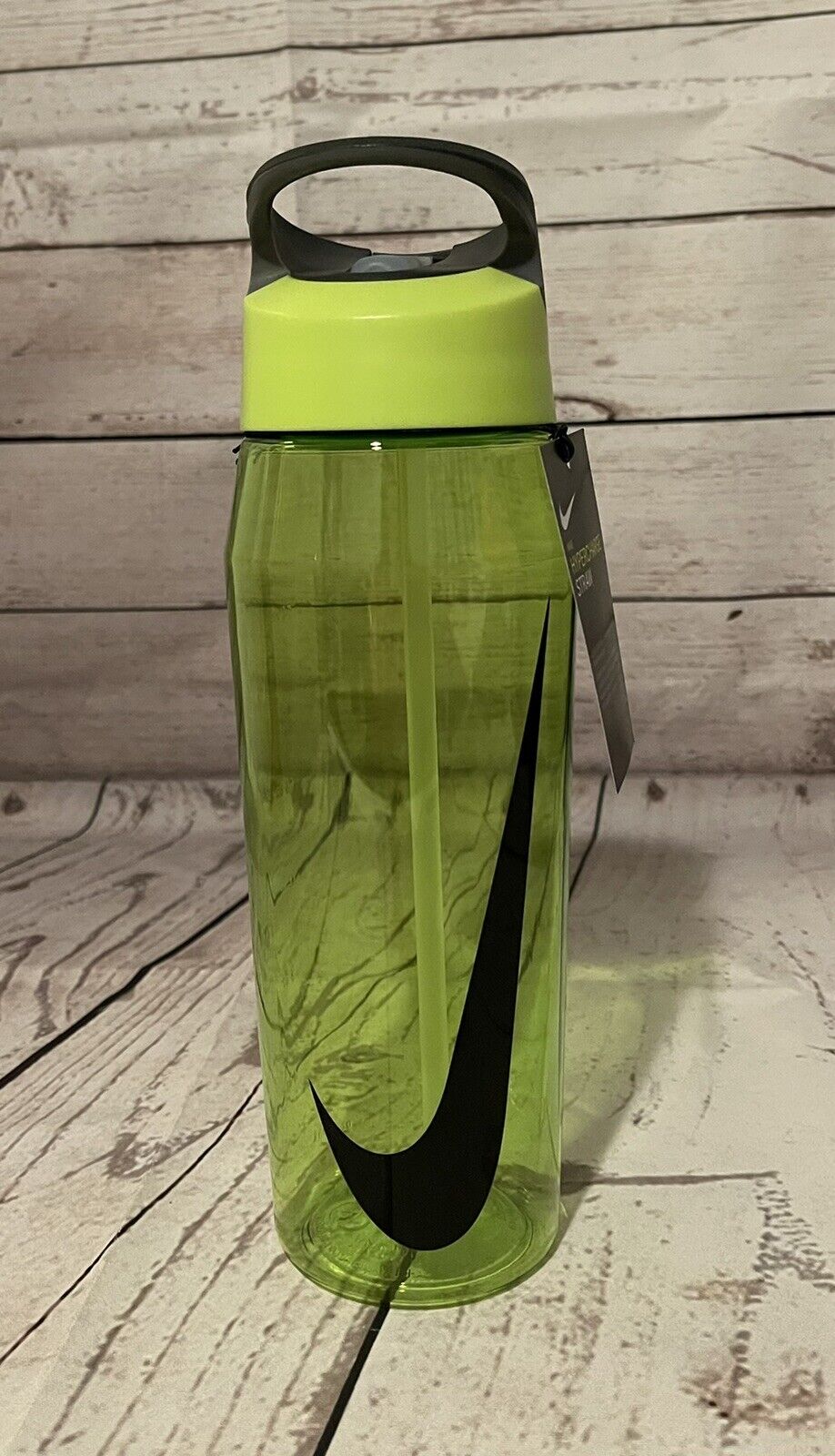 Nike Hypercharge Straw Neon Green Sports Gym Water Bottle 32oz New