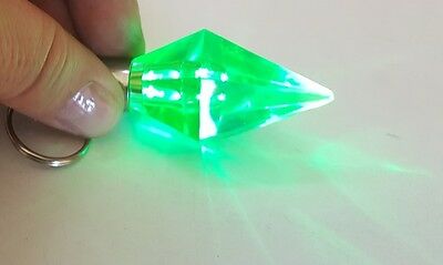 New The Sims  Light Up Glowing Green Emerald Jewel Key Chain U12