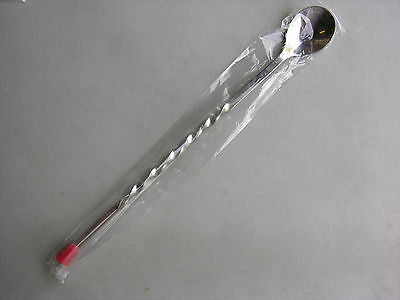 Bar Spoon 11" Red Tip Stainless Steel Free Shipping Us Only
