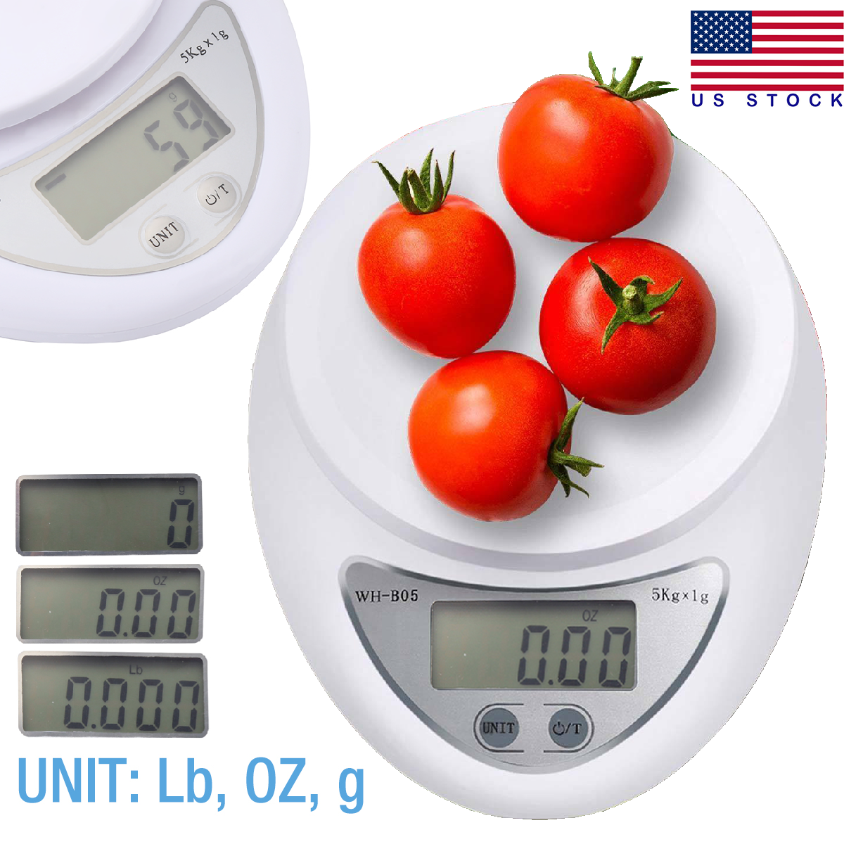 Digital Kitchen Food Cooking Scale Weight Balance In Pounds, Grams, Ounces,& Kg
