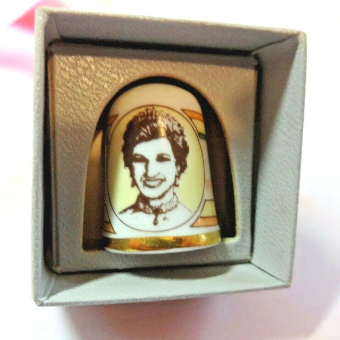 Caverswall Thimble Handmade Princess Diana 30 Years Stamp England W/box Vintage