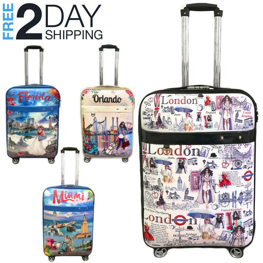 Luggage 25” Suitcase Trolley Wheeled Spinner Travel Set Bag Lightweight Suitcase