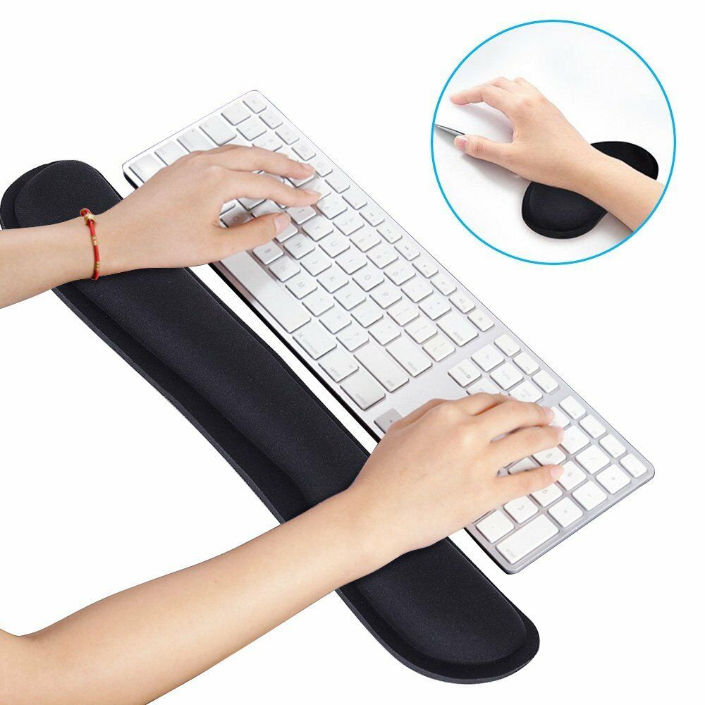 Keyboard Wrist Rest Pad And Mouse Gel Wrist Rest Support Cushion W/ Memory Foam