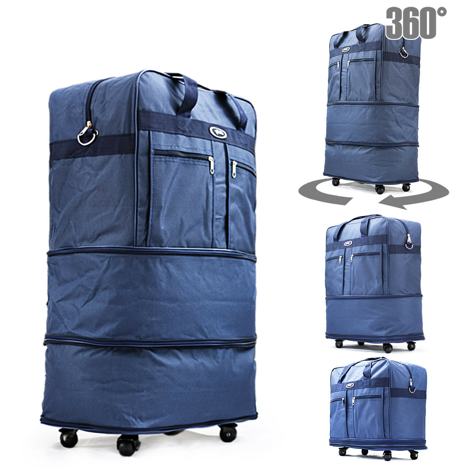 30" Blu Rolling Wheeled Duffle Duffel Bag Spinner Suitcase Luggage Expandable