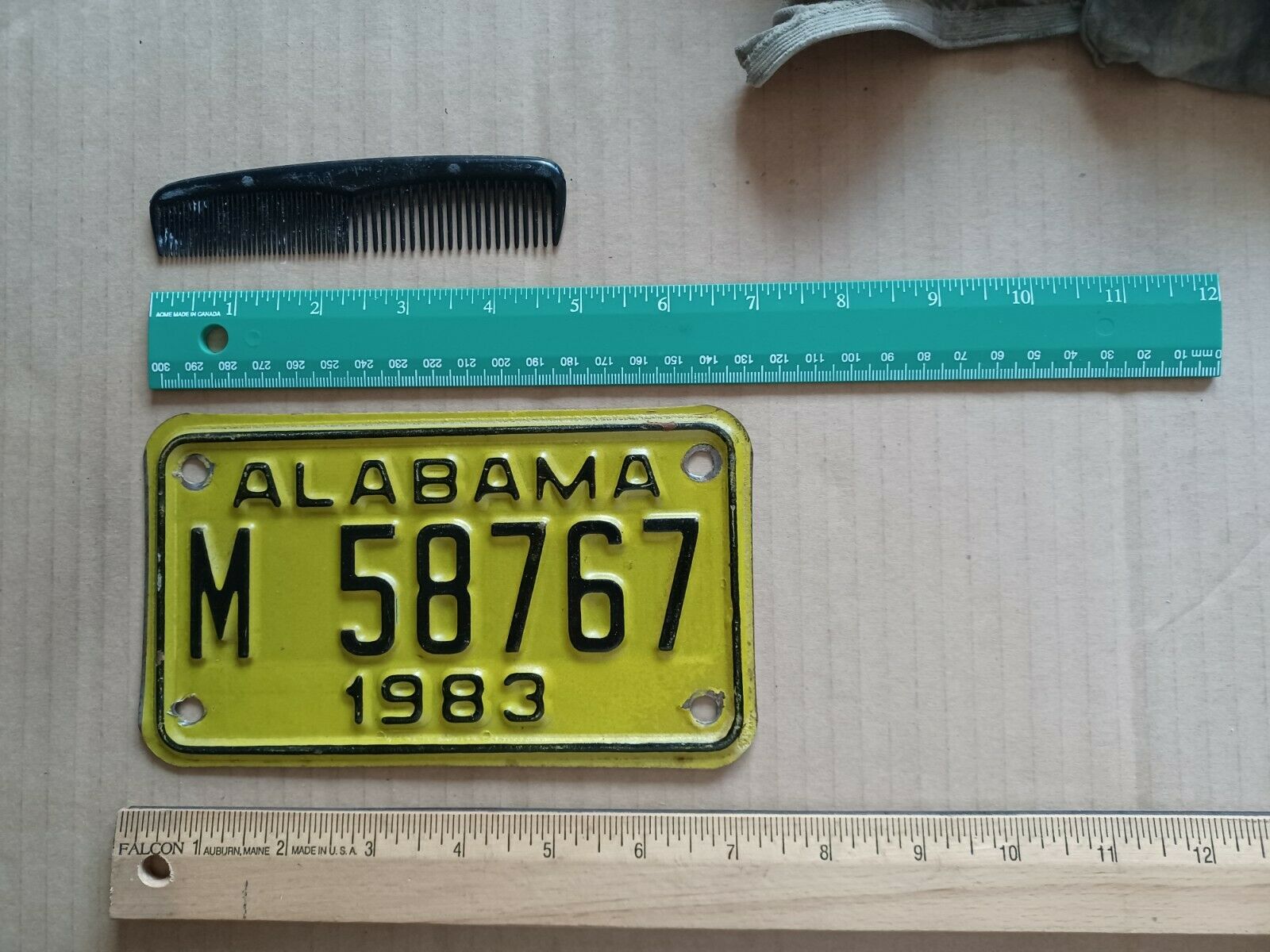 License Plate, Alabama, Motorcycle, 1983, M 58767