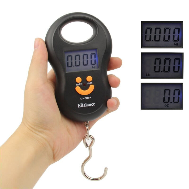 Digital Luggage Scale Hand Held Checked Airport Baggage Bag Carry On Lcd 110 Lb.