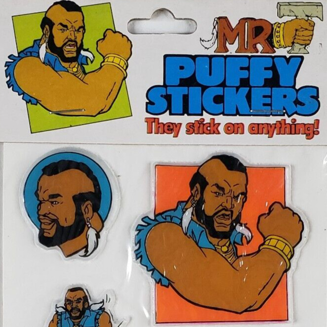 Mr T Puffy Stickers 1983 Gordy Vintage 1980s Decals A-team Rocky Boxer Lang U98