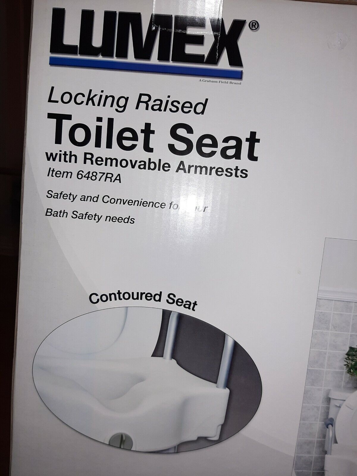 Lumex Locking Raised Toilet Seat With Removable Armrests