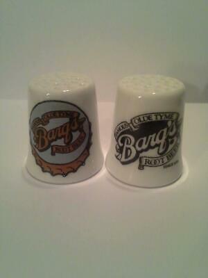 Set Of 2 Barq's Rootbeer Collectible Porcelain Thimbles