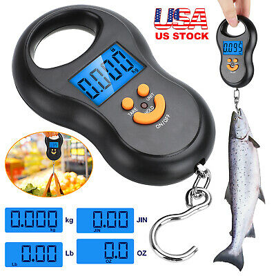 Digital Fish Scale Postal Hanging Hook Luggage Weight Lcd Mini Portable 110 Lb