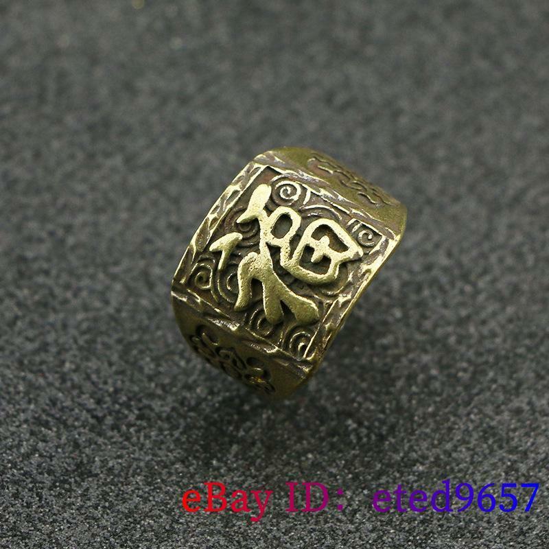Brass Bless Rings Figurines Adjustable Ring Fengshui Sculptures Accessories