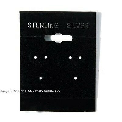 100 Sterling Silver Black Hanging Earring Cards  2" High X 1 1/2" Wide With Lip