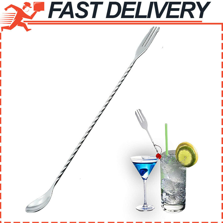 12" Stainless Steel Cocktail Spoon, Iced Tea Spoon, Coffee Spoon, Bar Spoon