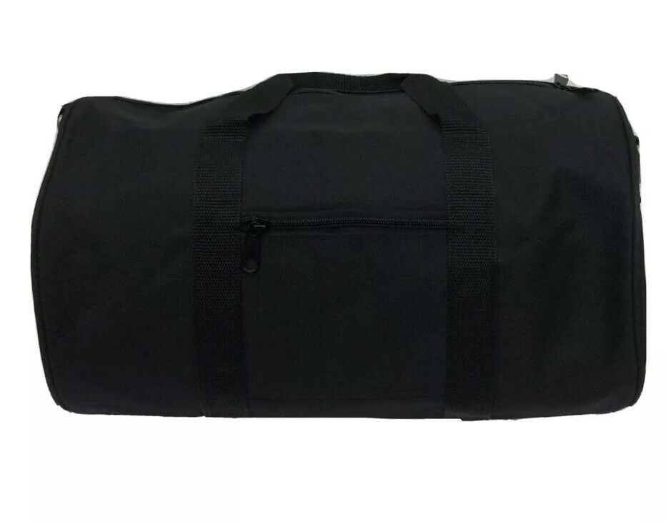Plain Canvas Round Duffle Bag Black Size: 12" 14" 16"18" 20" 24" 29" 36" 42" 48"