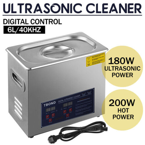 New Digital 6l Stainless Steel Ultrasonic Cleaner Industry Heated Heater W/timer