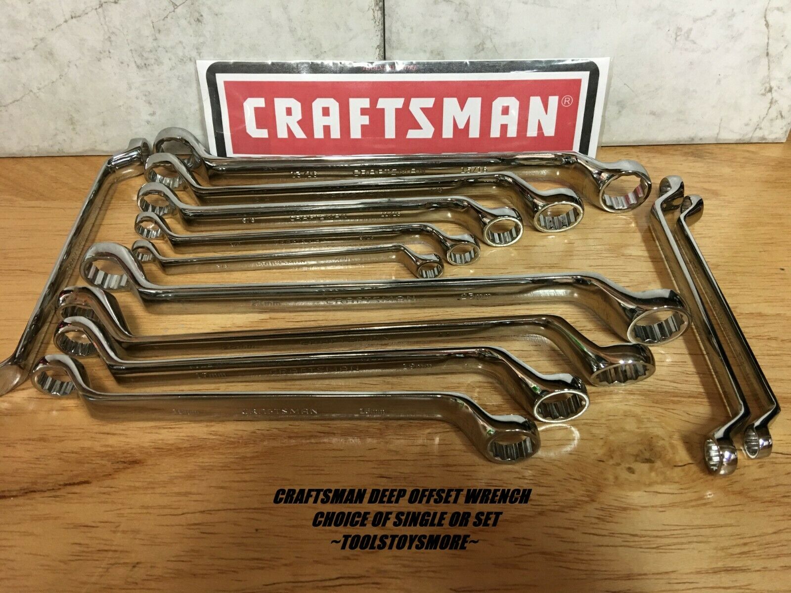 New Craftsman Deep Offset Box End Wrench Single Or Set Sae / Metric Full Polish
