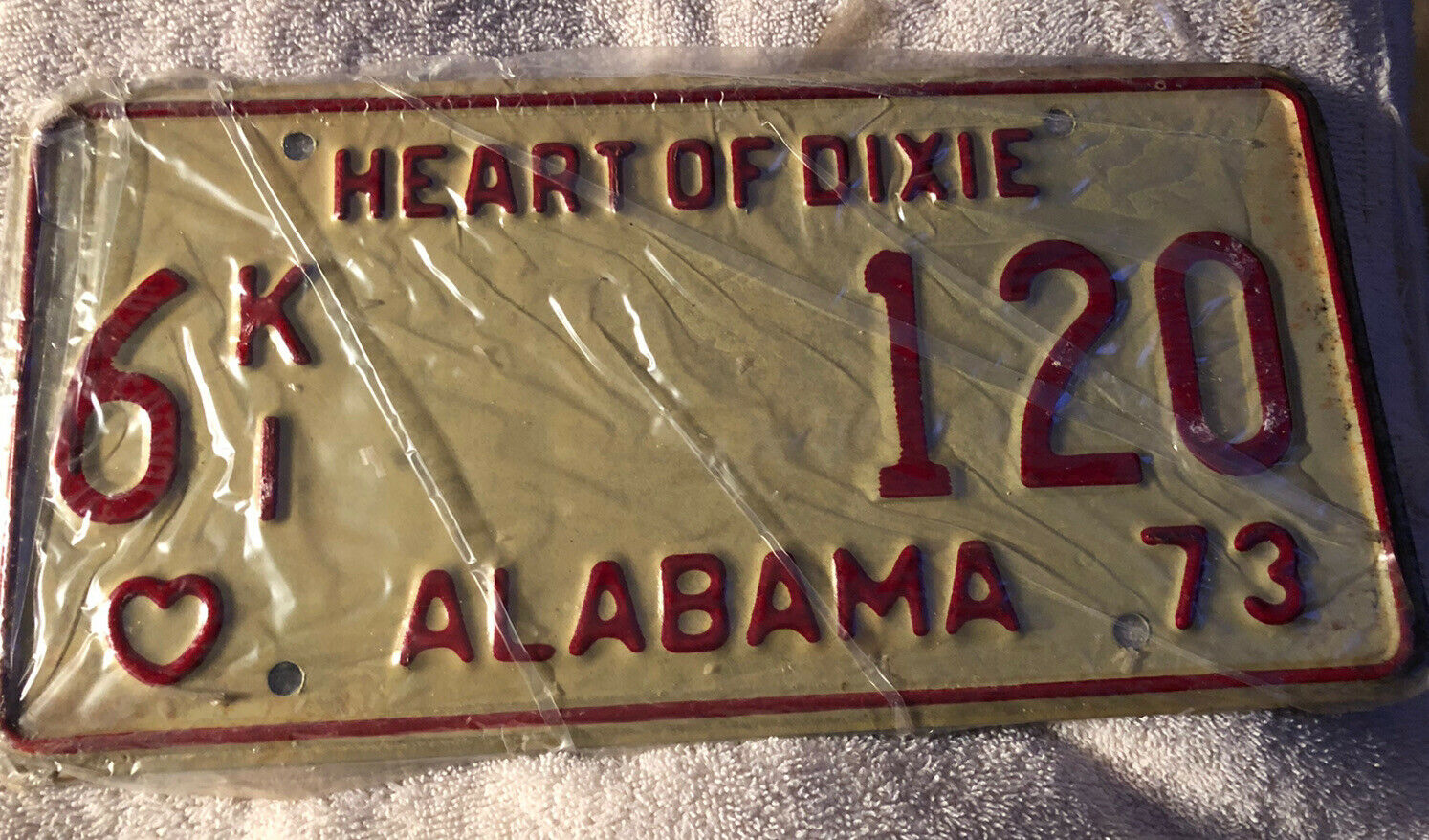 Alabama 1973 License Plate Nos # 6ki 120