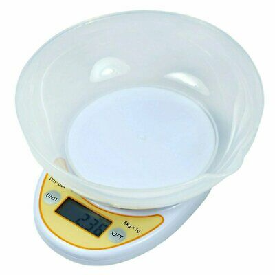 Compact 5kg /11lbs Digital Kitchen Diet Food Scale - Removable Bowl New