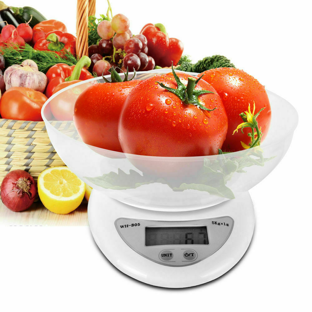 Lcd Digital Kitchen Scale With Bowl 11lbs Electronic Weight Diet Food Balance