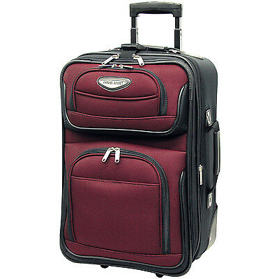 Traveler Choice Red Amsterdam Carry-on 21" Expandable Wheel Luggage Suitcase Bag